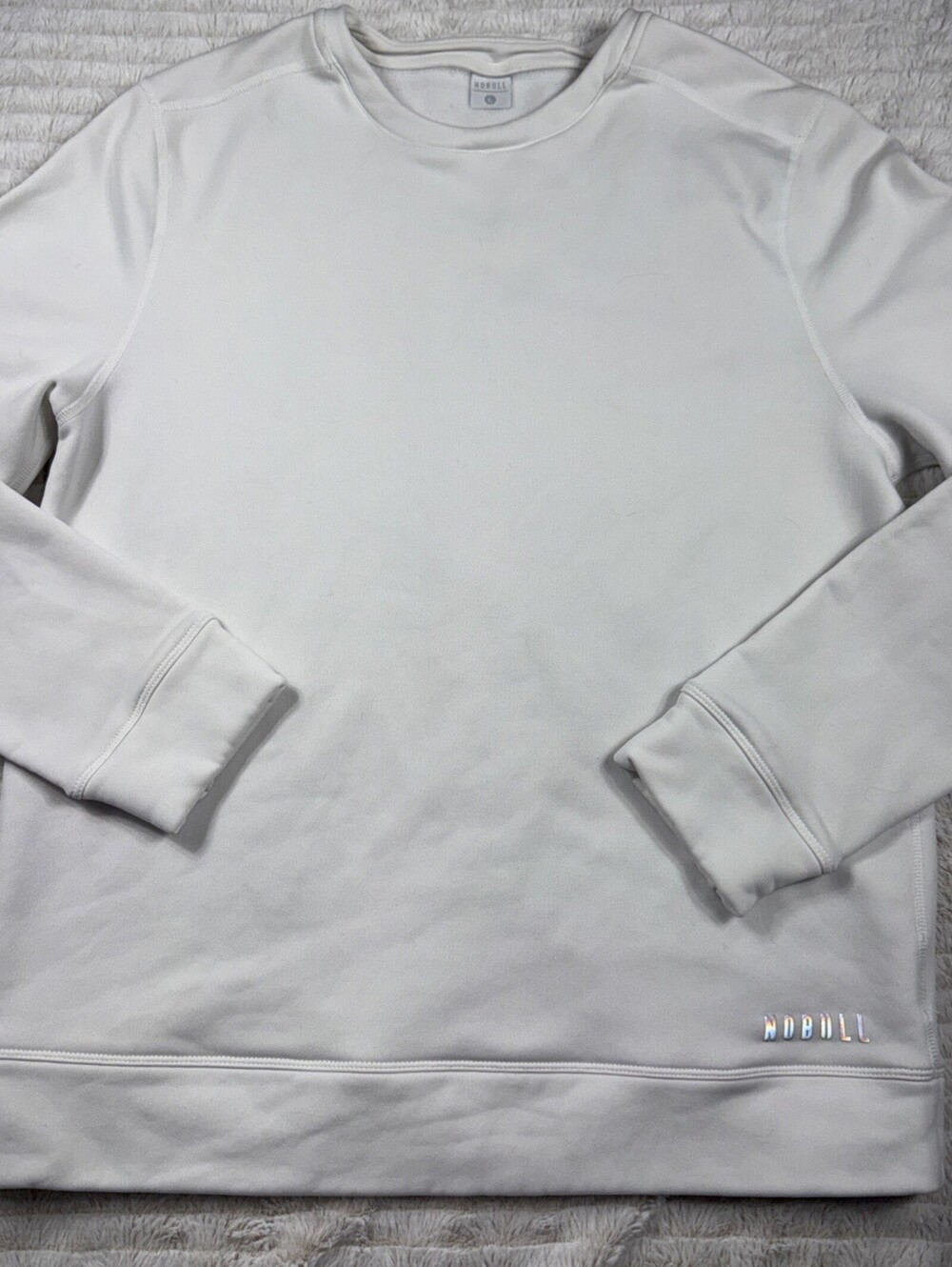 NoBull Performance Crew Neck Sweatshirt Sz Large Men’s Pullover Athleisure White